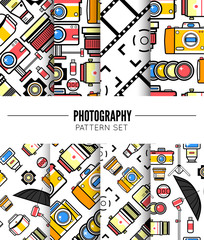 Photography seamless patterns set