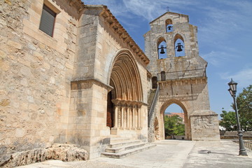 Fototapeta na wymiar Romanesque church in Arcas del Villar village Cuenca Spain
