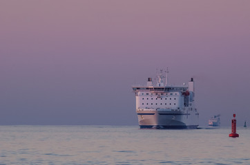 TWO PASSENGER FERRIES AT SEA © Wojciech Wrzesień