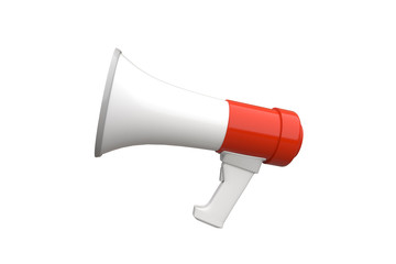 Megaphone on white background. 3D illustration