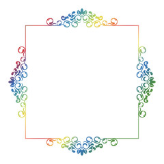 Beautiful floral frame with gradient fill. 