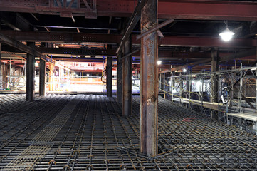 civil engineering construction site, rebar construction work
