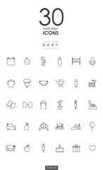30 SIMPLIFIED BABY ICONS design