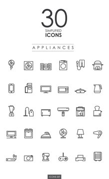 30 SIMPLIFIED APPLIANCES ICONS design