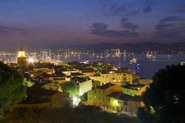 Saint Tropez city at night