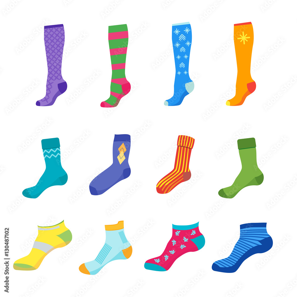 Wall mural Colorful Fun Socks Set. Vector