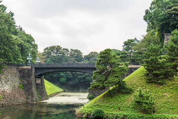 Seimon Ishibashi stone bridge of main gate, Doubled bridge at Tokyo Imperial Palace

