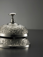 Silver hotel reception bell