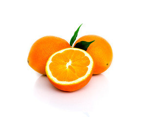 fresh orange isolated on white background