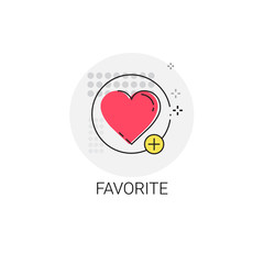Favorite Love Plus Symbol Icon Vector Illustration