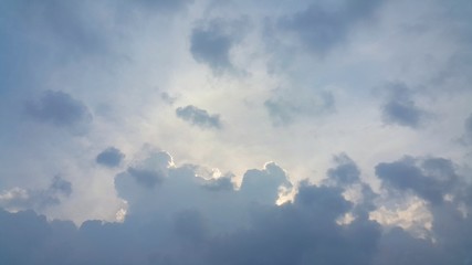 Gray blue sky with clouds