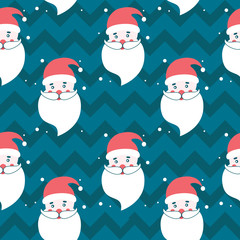 Seamless pattern with Santa. Vector illustration