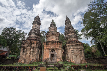 Stone castle at Ban Pra Sart castle in Sisaket province,Thailand.