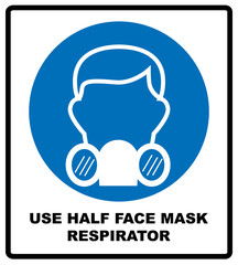 Gas half mask icon in simple style isolated on white background. Protection symbol
