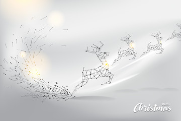 Christmas concept. dot and line motion graphic art