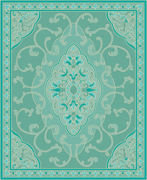 Turquoise template for carpet.