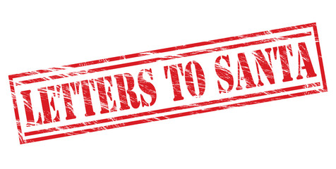 letters to santa red stamp on white background