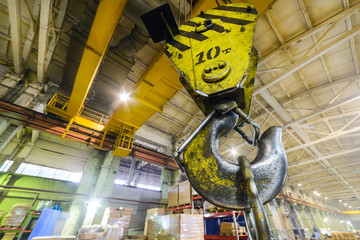 Powerful hook crane close-up.