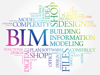 Fototapeta premium BIM - building information modeling word cloud, business concept