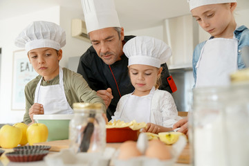 Pastry class with kids little chefs