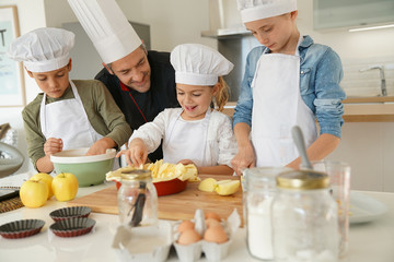 Pastry class with kids little chefs