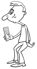 man with digital money