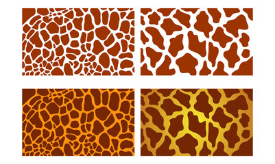 Seamless Giraffe Vector Skin Pattern Illustration Set