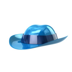 Blue cowboy hat 3d illustration