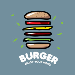 vector logo burger