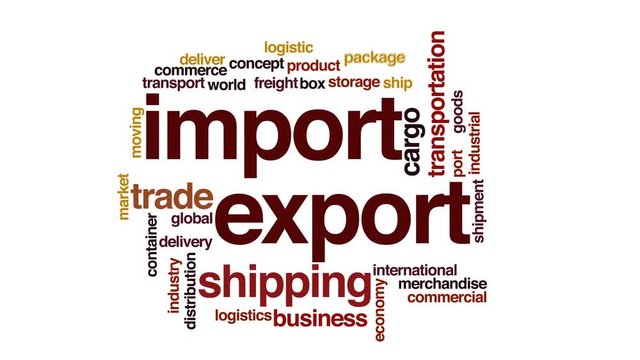 Import export animated word cloud.