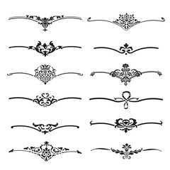 Vector set of calligraphic design elements and page decor
