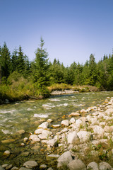 A beautiful mountain river landscape in Tatry, Slovakia