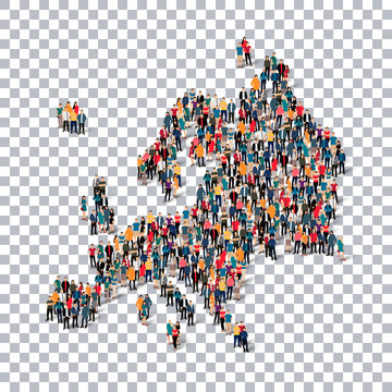 People Map Country Europe Vector