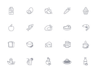 20 Food outline icons