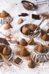 The sweet chocolate truffles