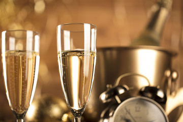 2017 Golden New Years Eve celebration background. Place for typography 