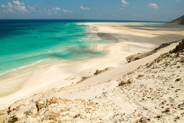 The beach of Qalansiya on the island of Socotra