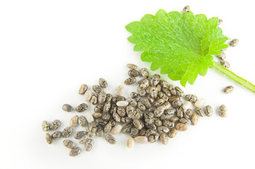 Chia seeds isolated on a white background cutout