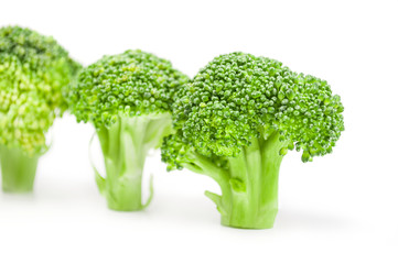 Fresh head of broccoli isolated on a white background cutout