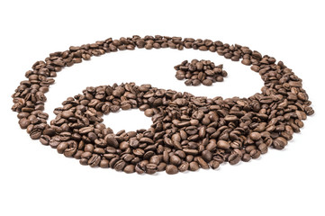 Coffee beans isolated on a white background cutout