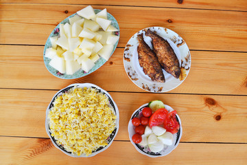 National Azerbaijani pilaf with groats