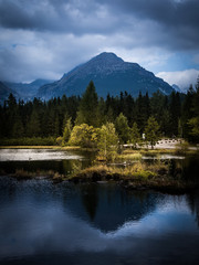 A beautiful mountain lake landscape in Tatry, Slovakia
