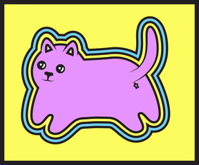 cat illustration,T-shirt Graphics cute cat graphic patch,vector