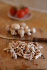 Choping mushrooms