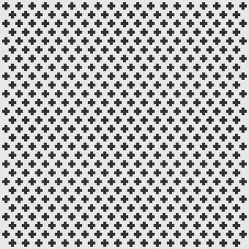 Seamless texture of black crosses on gray background, vector design wallpaper