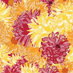 chrysanthemum flower seamless pattern