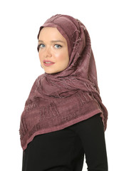 beautiful young muslim women with scarf in studio