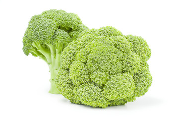 Broccoli cabbage on a white background. Clipping path