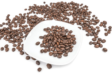 Coffee beans isolated on a white background cutout