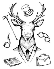 Deer in suit